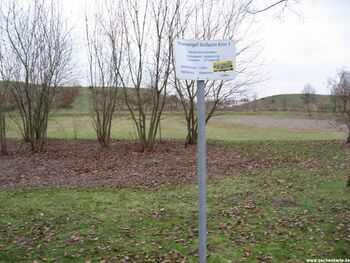 Hineweisschild auf Erin Schacht 1 in 2008